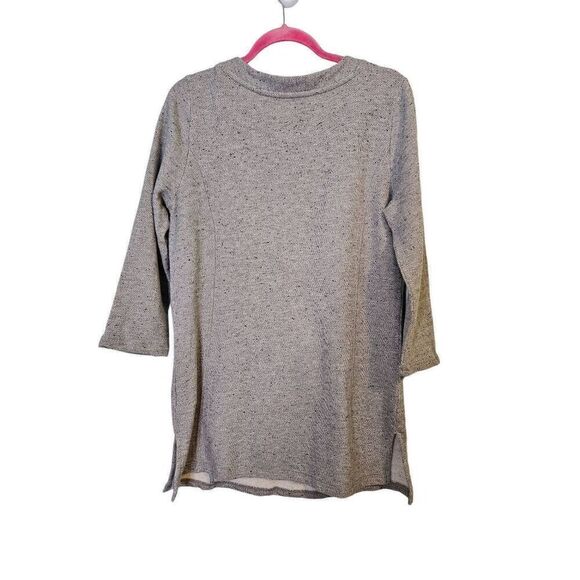 Liz Claiborne Weekend long gray speckled sweatshirt. Size L. - Picture 2 of 4